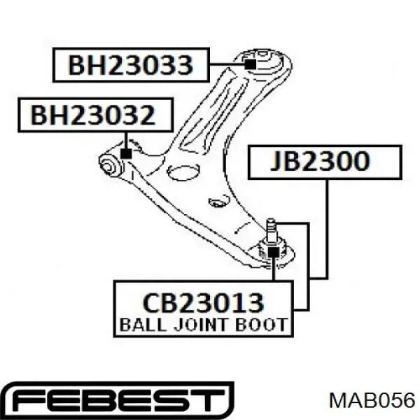 Silentblock del brazo de suspensión MAB056 Febest