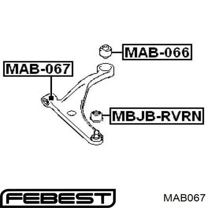 MAB-067 Febest silentblock de suspensión delantero inferior