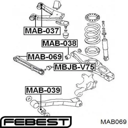Comprar MAB069 Febest Buje interior del brazo transversal trasero