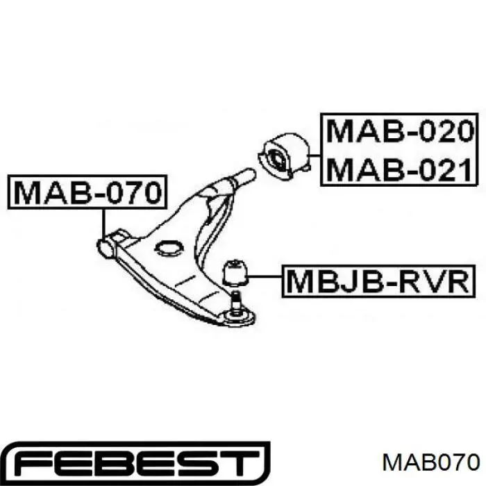 MAB070 Febest silentblock de suspensión delantero inferior