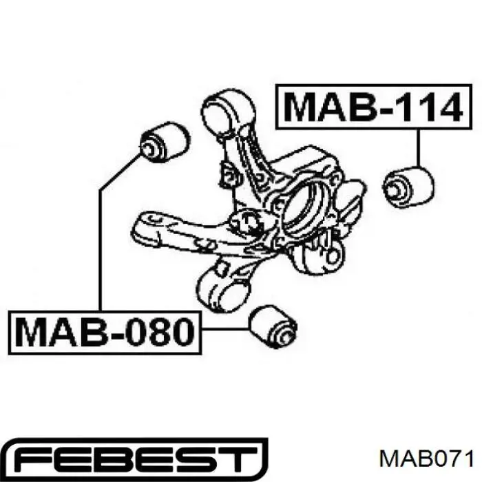Buje del brazo inferior trasero Febest MAB071