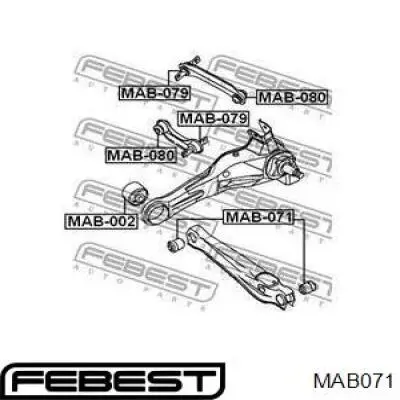 MAB-071 Febest suspensión, brazo oscilante trasero inferior