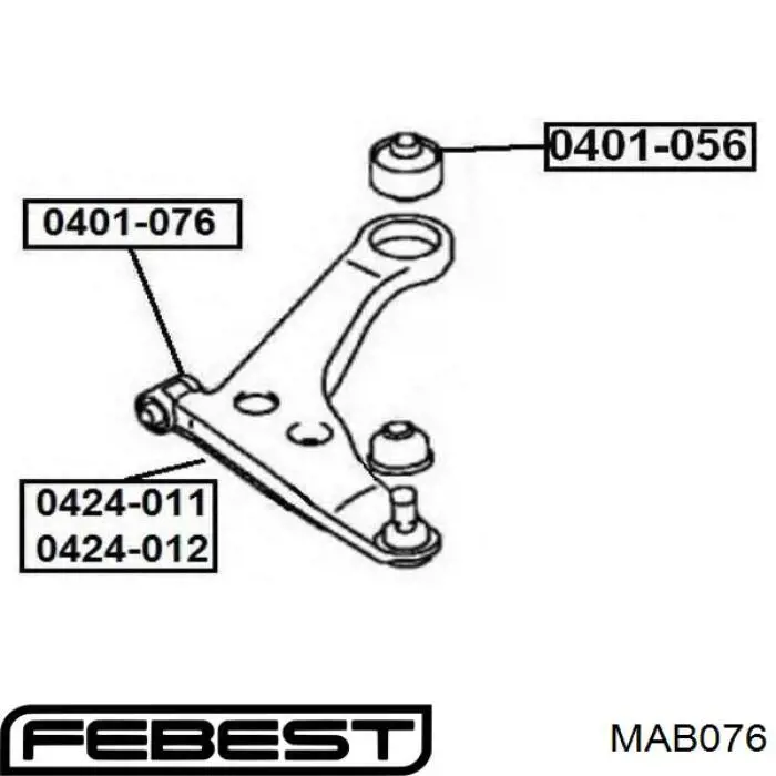 Silentblock del brazo de suspensión MAB076 Febest