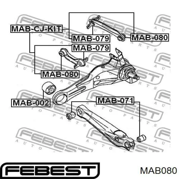 Comprar MAB080 Febest Buje de mangueta trasera