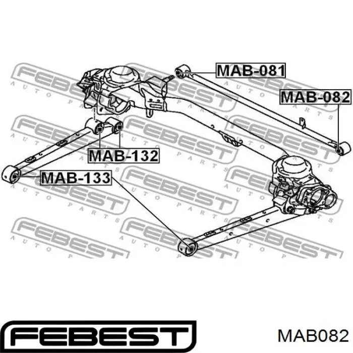 Comprar MAB082 Febest Silentblock de brazo transversal de suspensión trasera