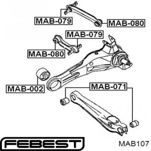 Comprar MAB107 Febest Silentblock del brazo superior de suspensión trasera