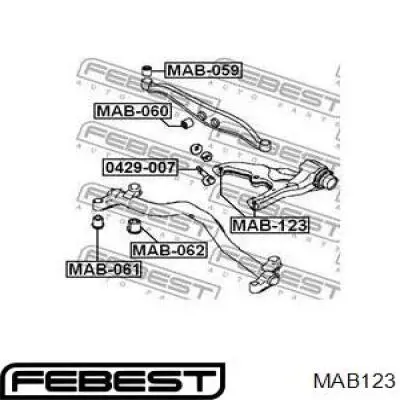 MAB-123 Febest suspensión, brazo oscilante trasero inferior