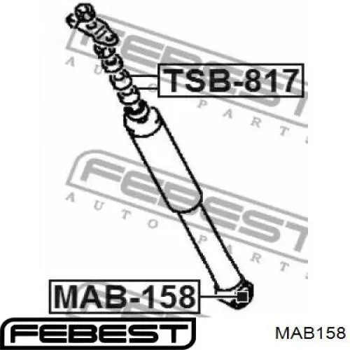 MAB158 Febest silentblock de amortiguador trasero