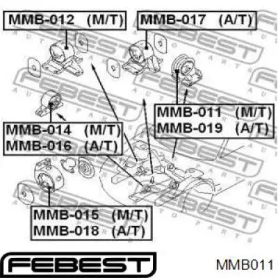 MB844290 Mitsubishi soporte de motor trasero