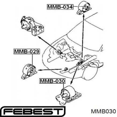 Soporte izquierdo de motor con silentblock M0928LR RBI