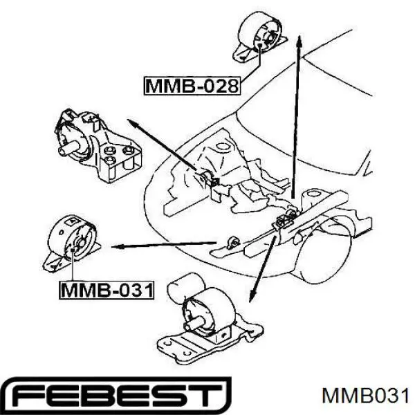 Soporte motor delantero para Mitsubishi Lancer (CK/PA)