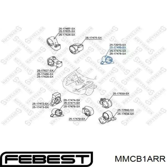 MMCB1ARR Febest soporte de motor trasero