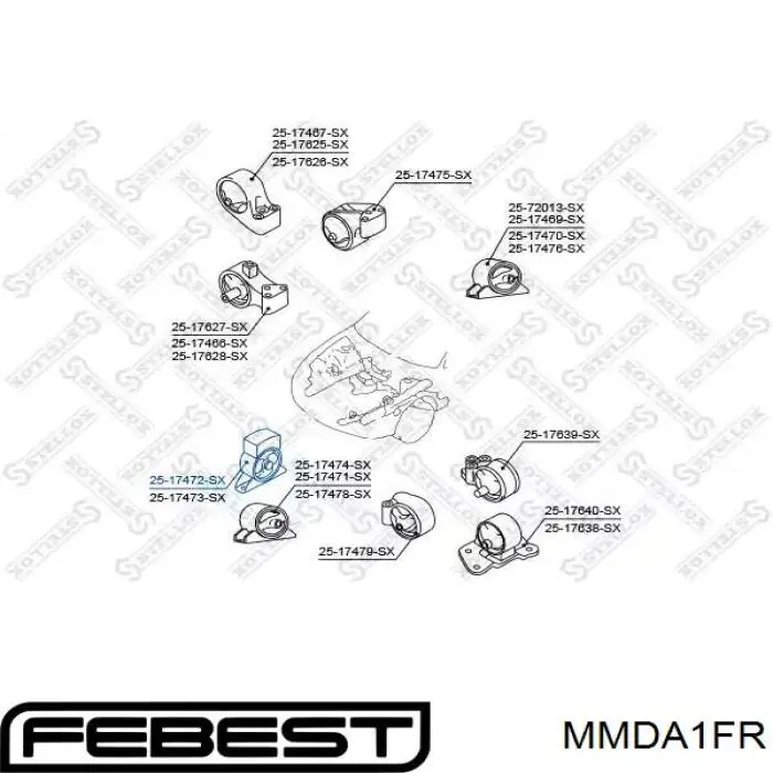 MM-DA1FR Febest soporte motor delantero