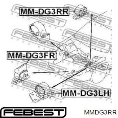 Taco de motor trasero Febest MMDG3RR