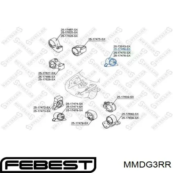 Comprar MMDG3RR Febest Soporte de motor trasero
