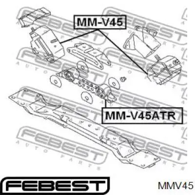 MM-V45 Febest almoahada (soporte Del Motor Izquierda / Derecha)