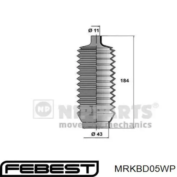 Guardapolvo de dirección derecho (cremallera) MB266165 Mitsubishi
