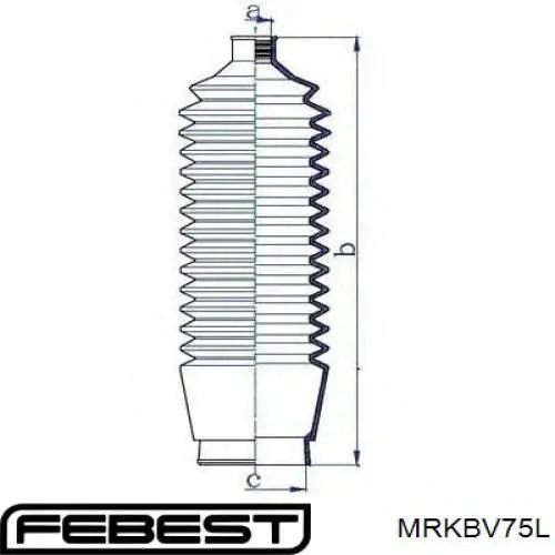 Guardapolvo de dirección izquierdo (cremallera) Febest MRKBV75L