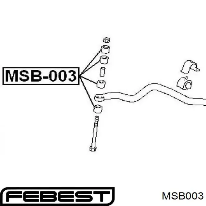 MSB-003 Febest casquillo del soporte de barra estabilizadora delantera