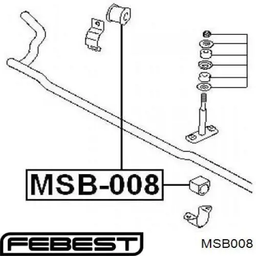 MSB-008 Febest casquillo de barra estabilizadora delantera