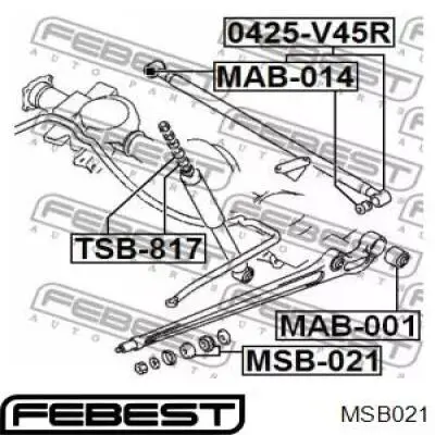 MSB-021 Febest bloque silencioso trasero brazo trasero delantero