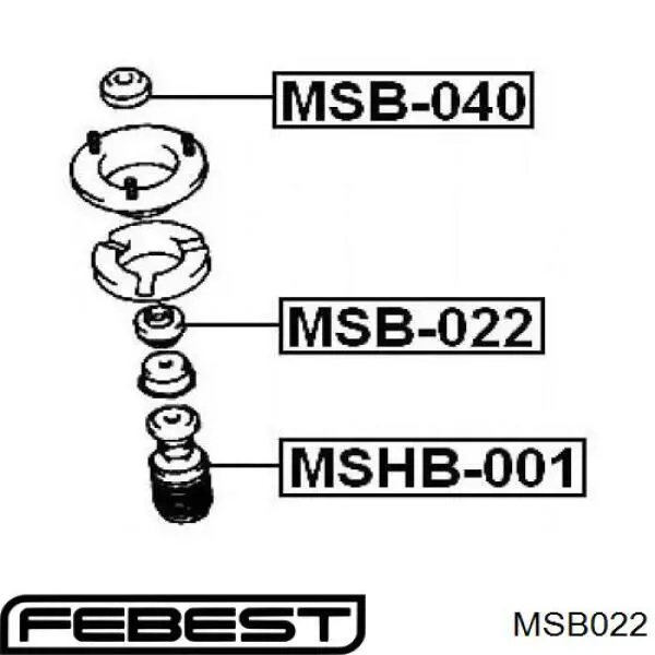 MSB022 Febest soporte amortiguador delantero
