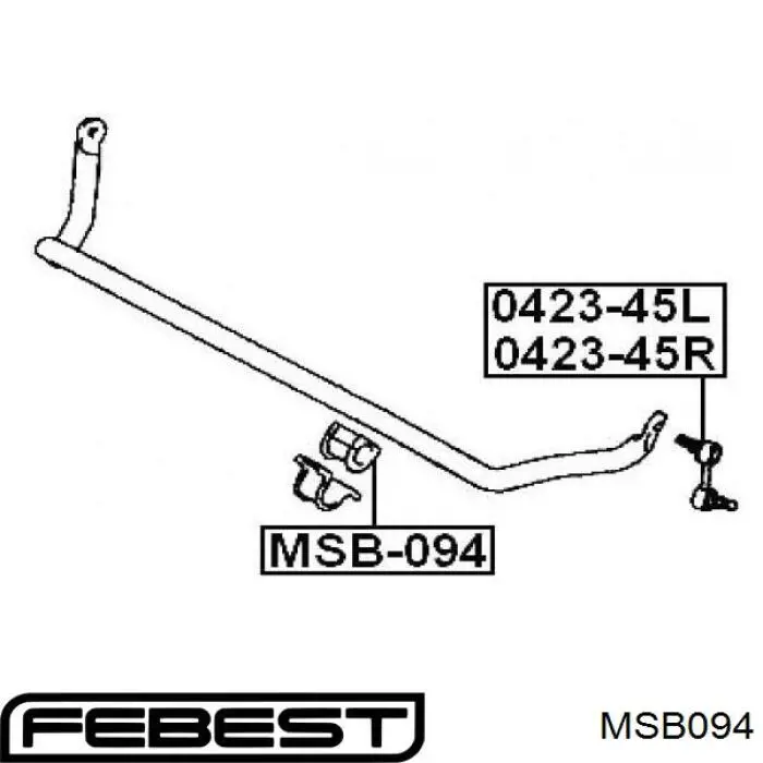 MSB094 Febest casquillo de barra estabilizadora delantera