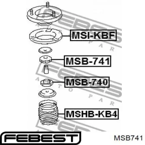 MSB741 Febest silentblock en barra de amortiguador delantera