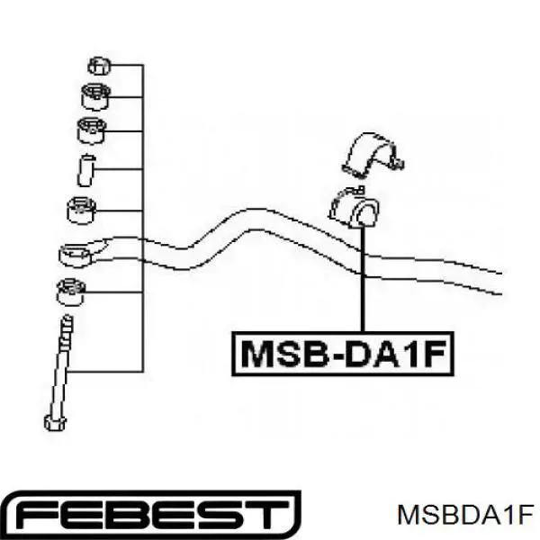 MSB-DA1F Febest casquillo de barra estabilizadora delantera