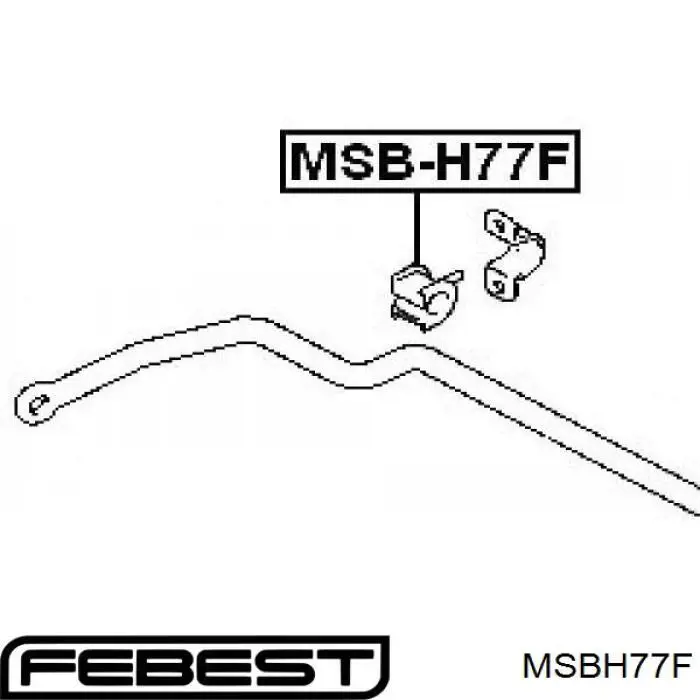 MSBH77F Febest casquillo de barra estabilizadora delantera