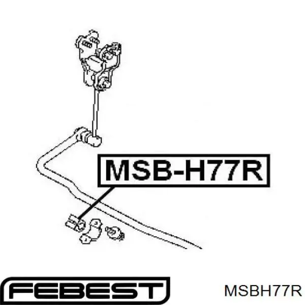 MSBH77R Febest casquillo de barra estabilizadora trasera