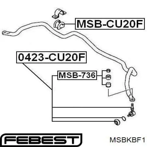 MSBKBF1 Febest casquillo, suspensión de cabina