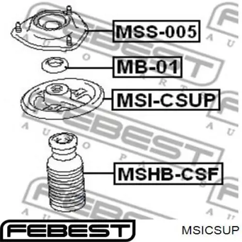 MSI-CSUP Febest placa de metal superior delantera de el resorte / caja de muelle