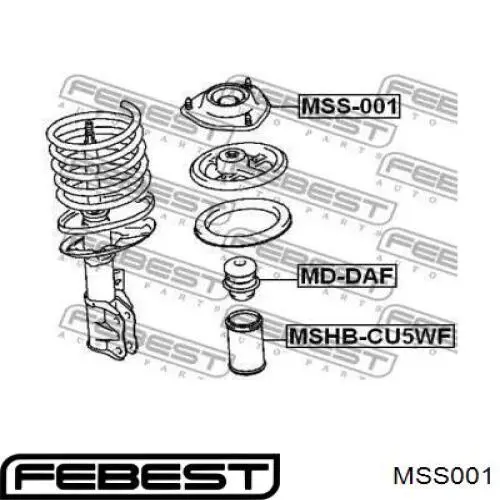 MSS-001 Febest soporte amortiguador delantero