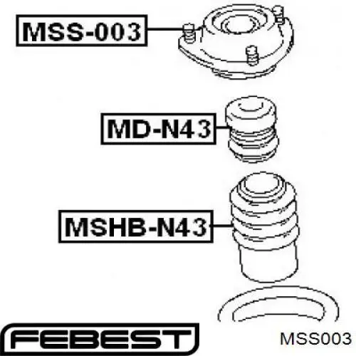 MB573617 Mitsubishi soporte amortiguador delantero