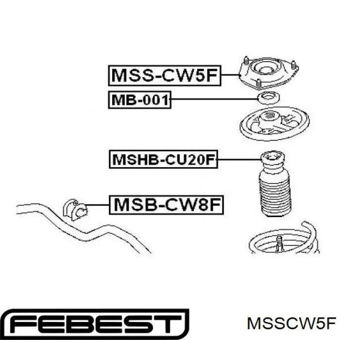 MSSCW5F Febest soporte amortiguador delantero