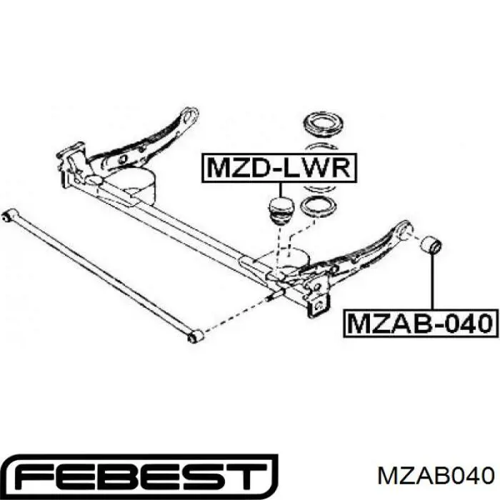 Suspensión, brazo oscilante, eje trasero, inferior para Mazda MPV (LW)