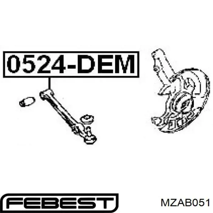 MZAB-051 Febest silentblock de suspensión delantero inferior