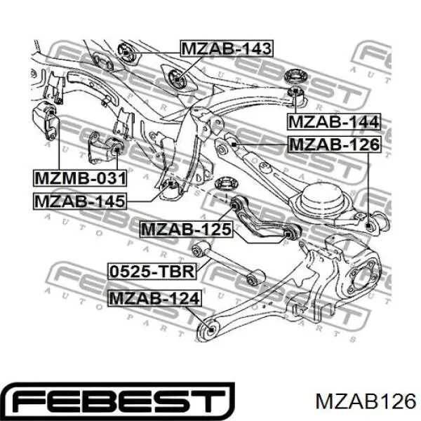 Suspensión, brazo oscilante trasero inferior para Mazda CX-9 (TB)