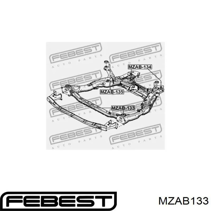 Comprar MZAB133 Febest Buje silencioso del subchasis delantero