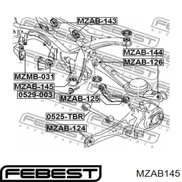 Suspensión, cuerpo del eje trasero Mazda CX-9 (TB)