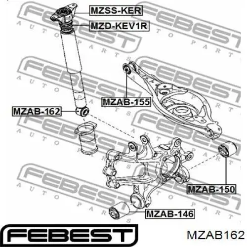 Silentblock de amortiguador trasero para Mazda 6 (GJ, GL)