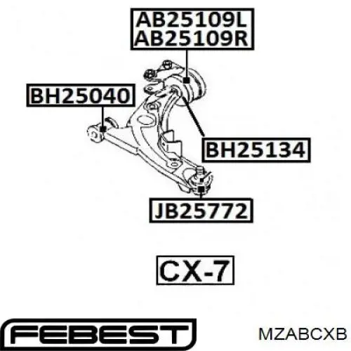 Silentblock suspension Febest MZABCXB