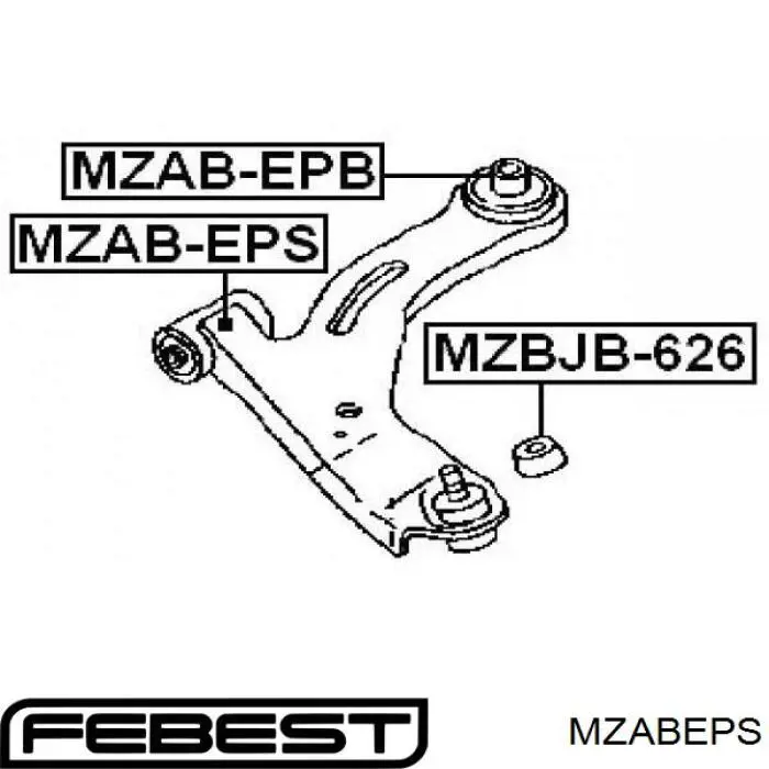 MZABEPS Febest silentblock de suspensión delantero inferior