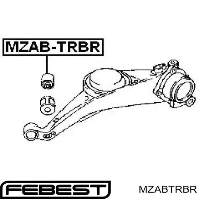 MZABTRBR Febest suspensión, brazo oscilante trasero, delantera