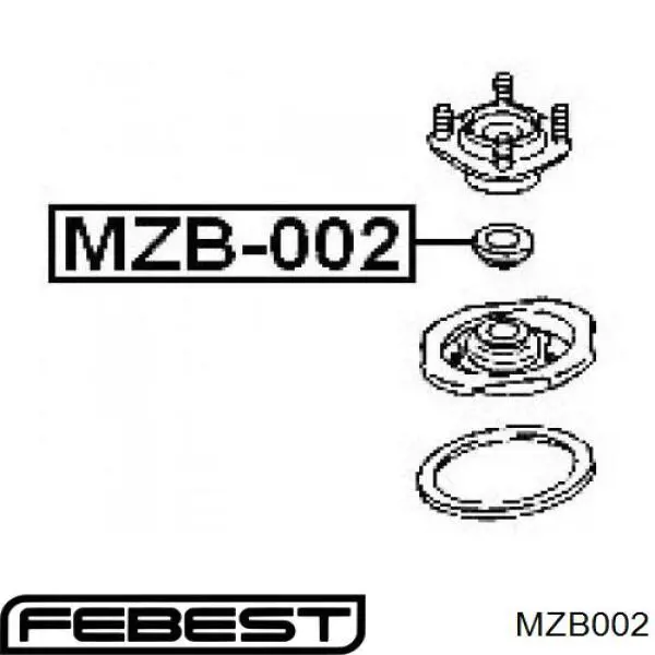 MZB-002 Febest rodamiento amortiguador delantero