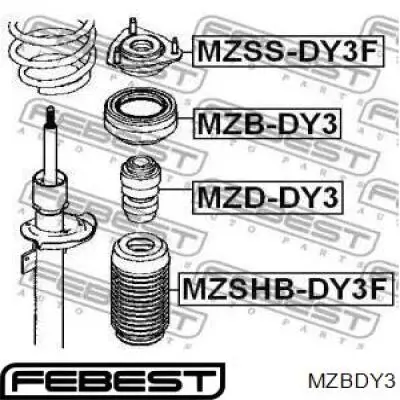 MZB-DY3 Febest rodamiento amortiguador delantero