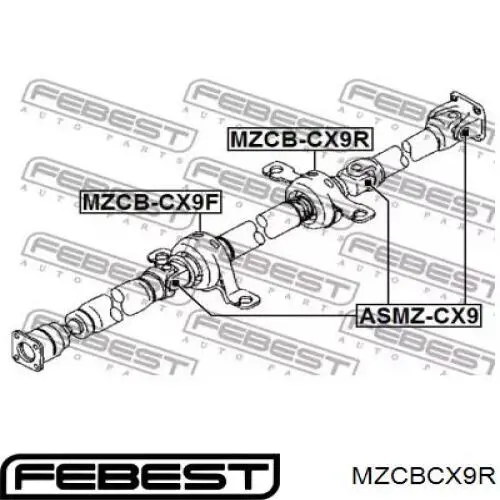 Comprar MZCBCX9R Febest Rodamiento central del eje de transmisión trasero