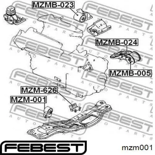 Soporte motor delantero FEBEST MZM001