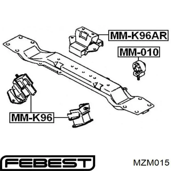MZM015 Febest soporte de motor trasero